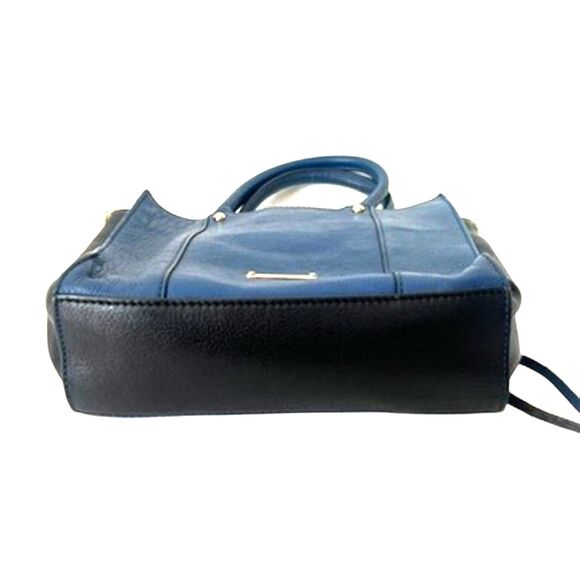 Rebecca Minkoff Mini MAB Satchel Crossbody Leather Blue Black - Picture 4 of 8